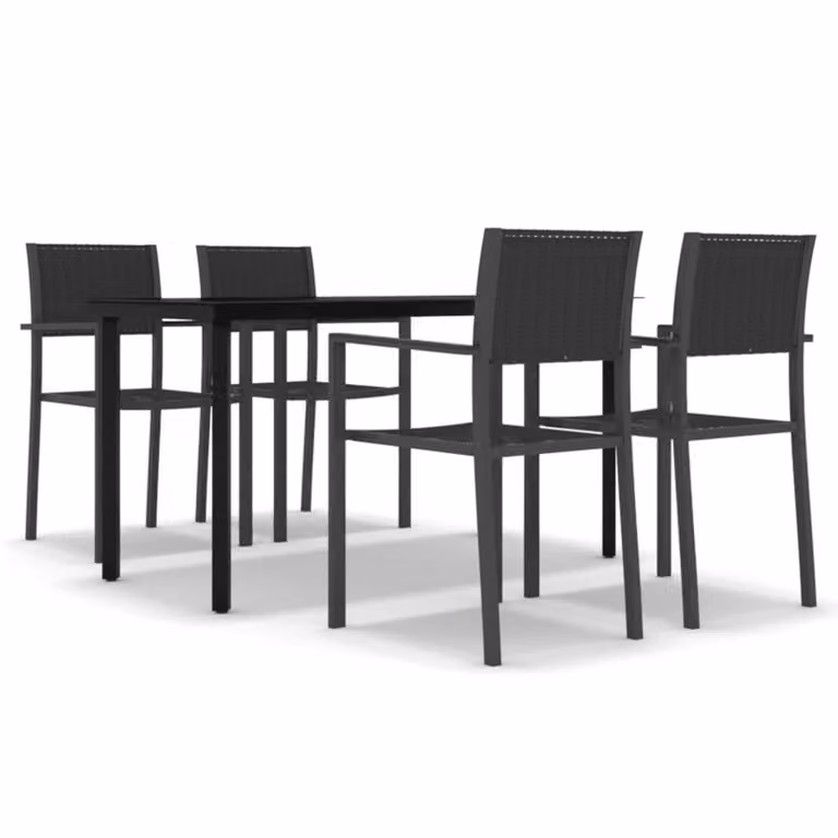 Set da Pranzo da Giardino 5 pz Nero