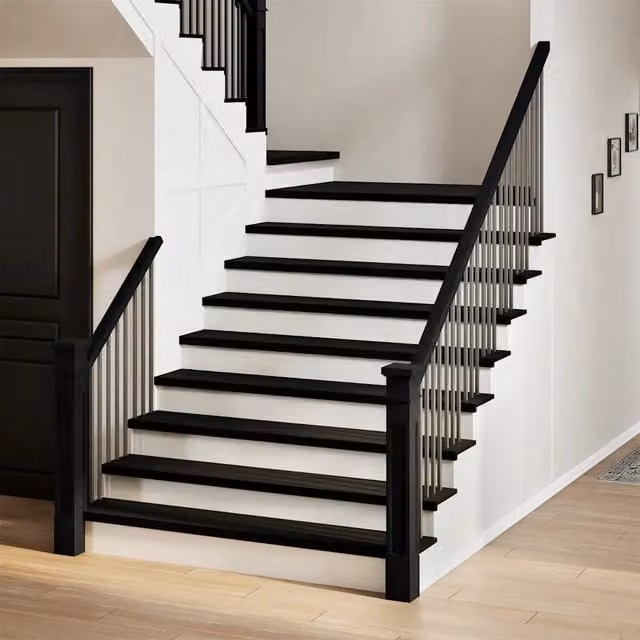 Set di 8 gradini in legno massello di rovere color marrone scuro vidaXL L: 120 cm, P: 25 cm, H: 2 cm – 1