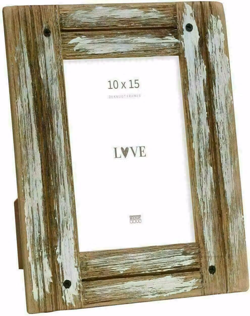 Deknudt S67UD1 cornice per foto in legno bianco-marrone naturale 10,0x15,0 cm