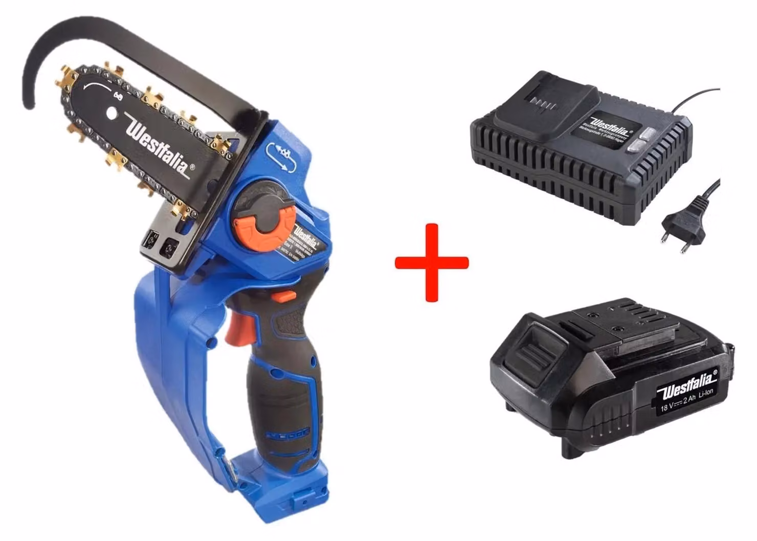 X-Saw Pro Sega a Catena a Batteria 18V con Batteria Litio-Ione 2,0 Ah, Caricabatteria Rapido e Catena titanio - Motosega Mini per interno ed Esterno