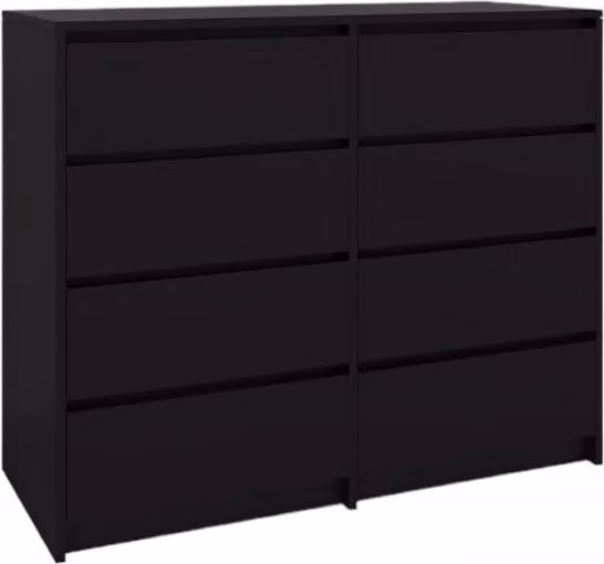 BDW, cassettiera, credenza soggiorno, 120x100cm, nero