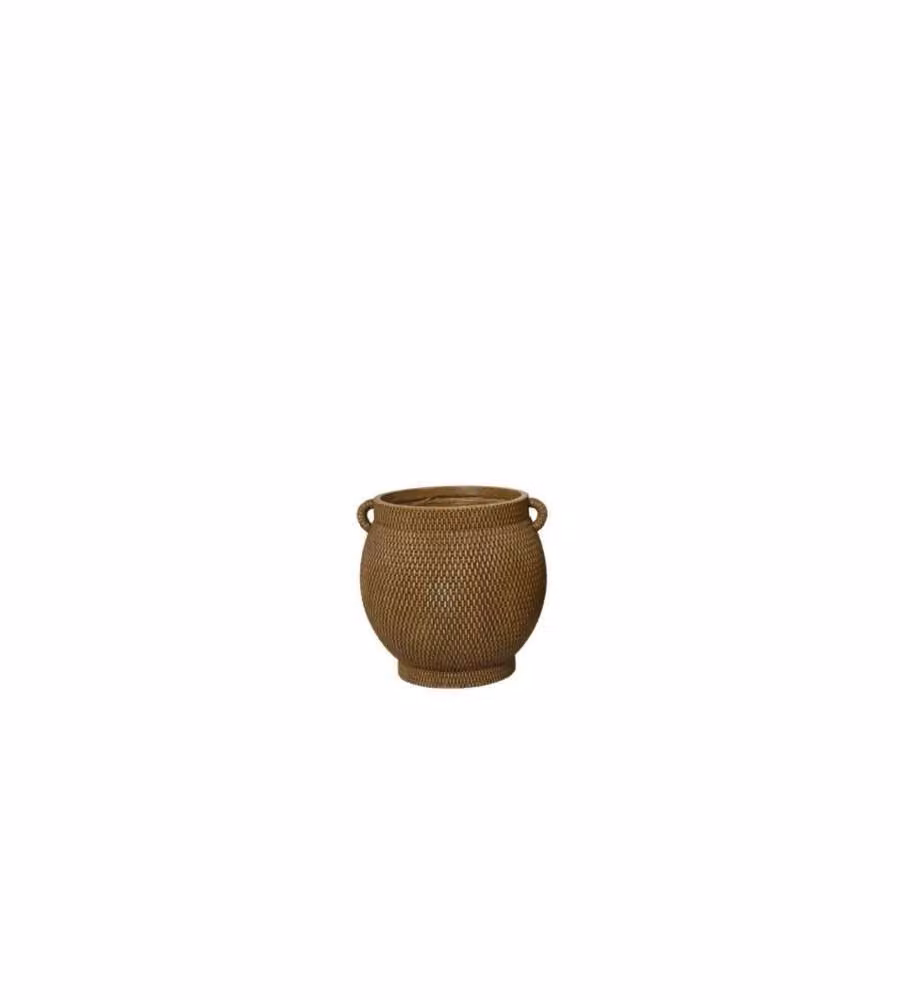 Vaso Jacob per Piante Rotondo Marrone Ø33 cm in Fibra Clay 32 cm