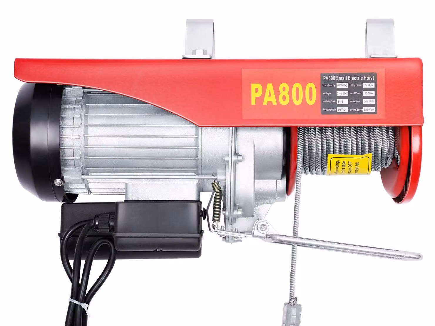 Grua elettrica - Capacità di carico: 800 kg - Potenza: 1600 W - Materiali: ferro e alluminio