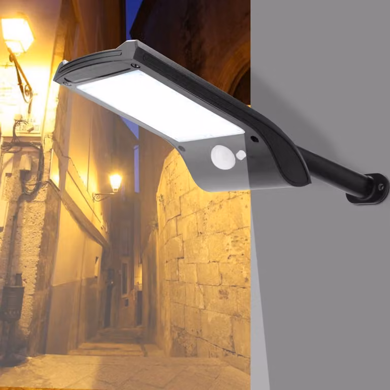 Luce solare, lampada da giardino, luce del sensore, luce LED, luce solare della parete