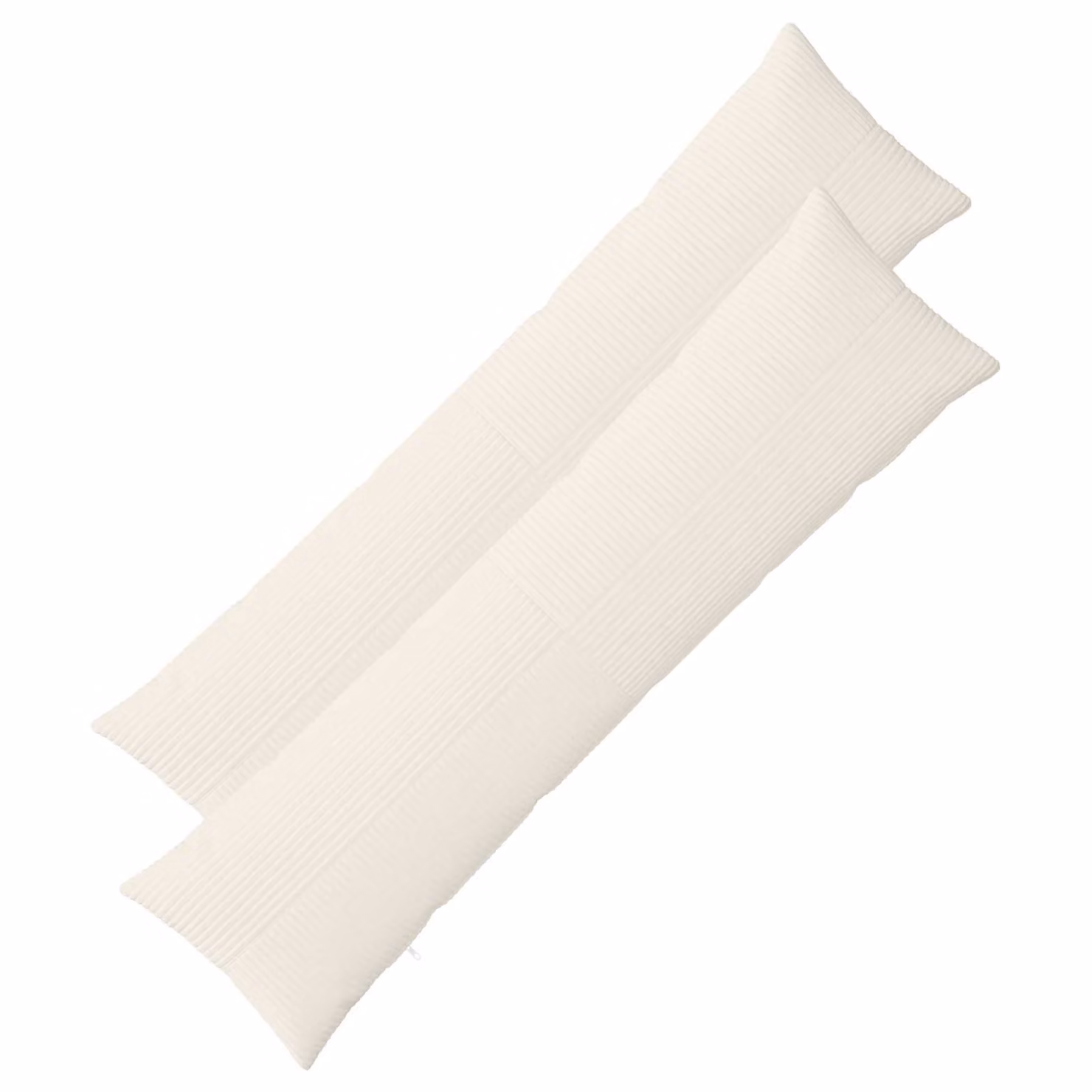 Set di 2 federe vidaXL ALMELO in velluto a coste color beige, L 145 cm x L 40 cm
