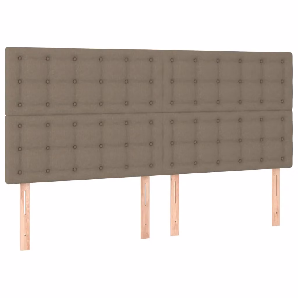 Testiera per letto imbottita vidaXL in tessuto beige e grigio, L/P/H: 180 x 5 x 118/128 cm – 2