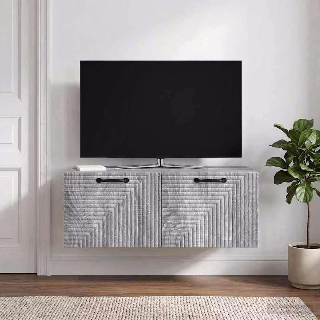 vidaXL Mobile Porta TV da Muro Moderno Grigio, L 78,5 cm x P 41 cm x H 30 cm