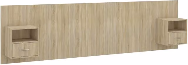 Testiera | Testata Letto con Armadietti Legno Multistrato Rovere Sonoma