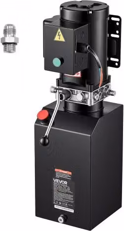 VEVOR Pompa Idraulica Effetto Singolo 14,2L Mini Centralina per Rimorchio Pressione di Scarico max 22 MPa, Unità Verticale per Autocarri Ribaltabili di Sollevamento Portata 6,3 L/min, Potenza 2,2 kW