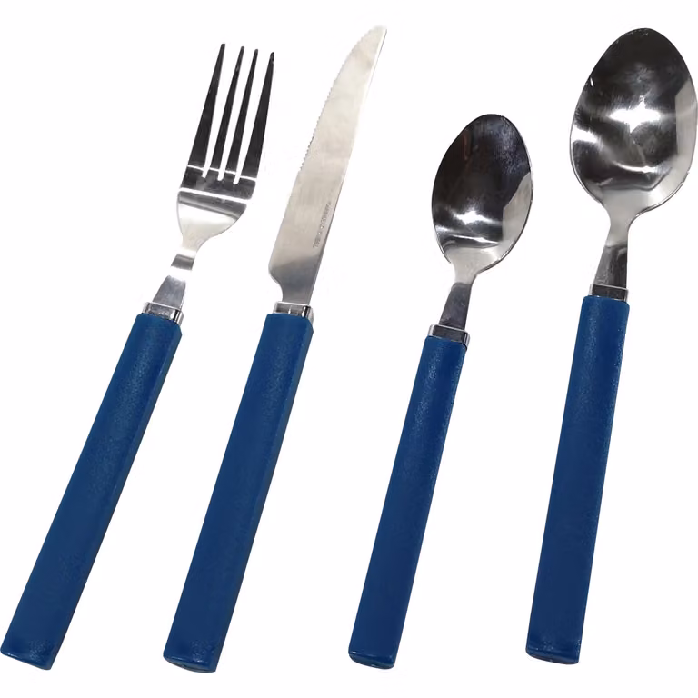 GUSTO CASA Servizio posate Jolie in acciaio inox rivestito blu petrolio, 24 pezzi