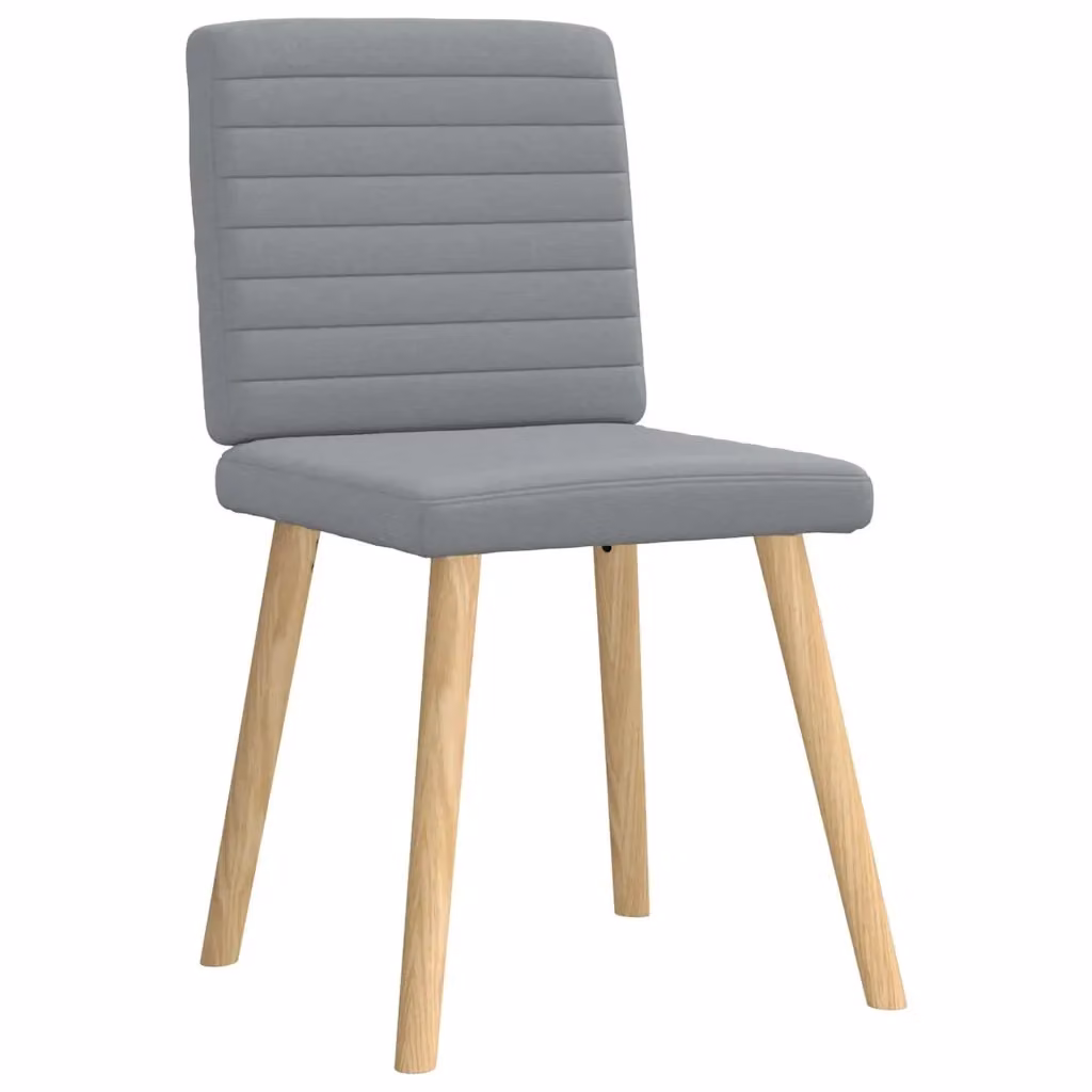 Set di 4 sedie da pranzo vidaXL in tessuto grigio con struttura in legno e metallo per cucina e soggiorno – 2
