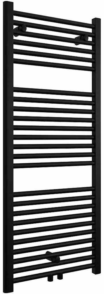 Radiatore da bagno Lincoln - attacco centrale da 50 mm / laterale - 366W - nero opaco - 1200x500 mm