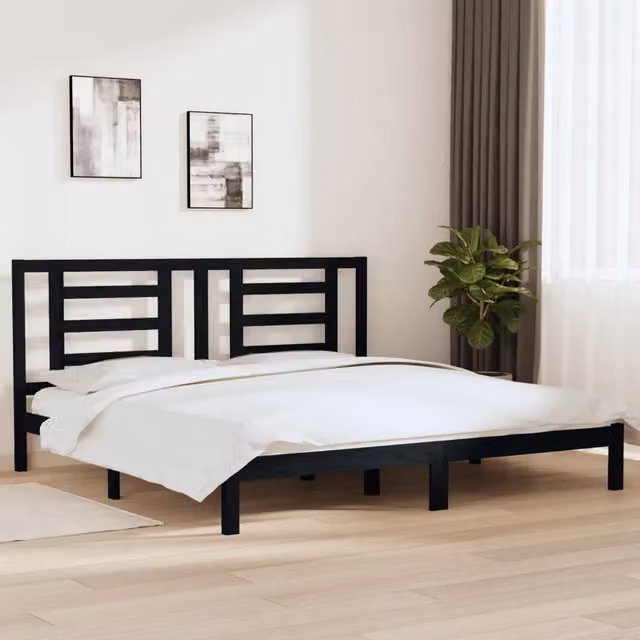 Giroletto Nero in Legno Massello di Pino VIDAXL L/P/H: 200 x 200 x 31 cm – 1