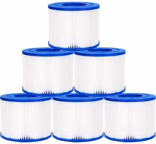 Twin Pack di 6 Filtri a Cartuccia VI Bestway per Piscina Lay-Z-Spa Bianchi