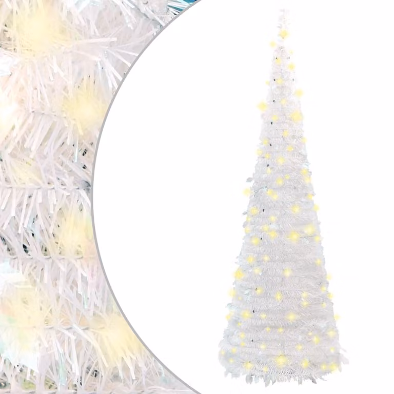 Maison Exclusive - Albero di Natale artificiale pop-up con 200 luci LED, colore bianco, altezza 210 cm