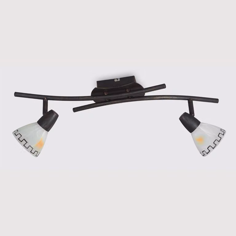 Lampada da soffitto  AZTEC 2xE14/40W, marrone/oro/alabastro con decorazione L: 560, H: 200, attacco E14, dimmerabile