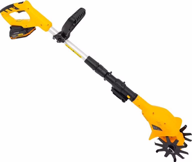 Motozappa a batteria, design portatile, prestazioni efficienti, giallo