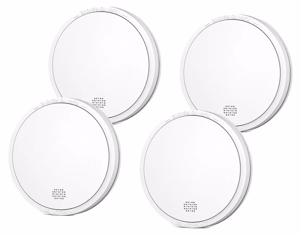 Rilevatori di fumo, durata della batteria di 10 anni, certificati secondo la norma EN 14604, confezione da 4 pezzi