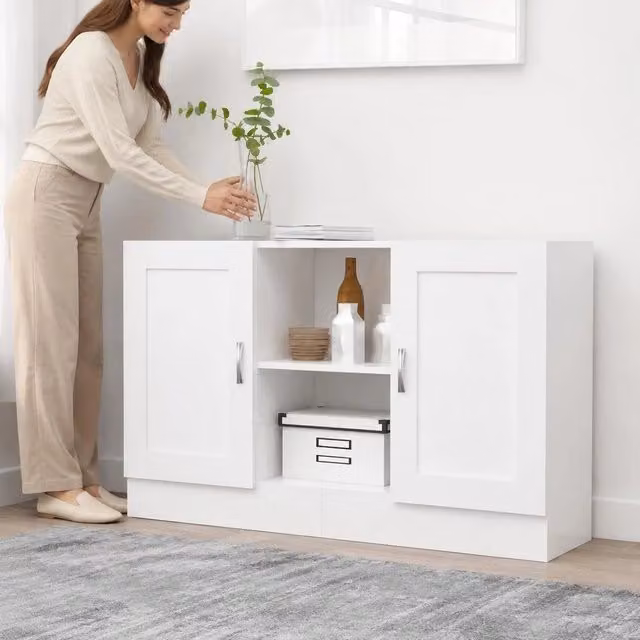 Sideboard White 120x30.5x70 Cm Wood-based Material