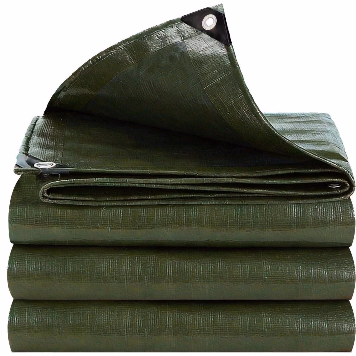 Telo di copertura 1x3 metri, verde, impermeabile, con occhielli, 160g/m², in poliestere stabilizzato contro i raggi UV