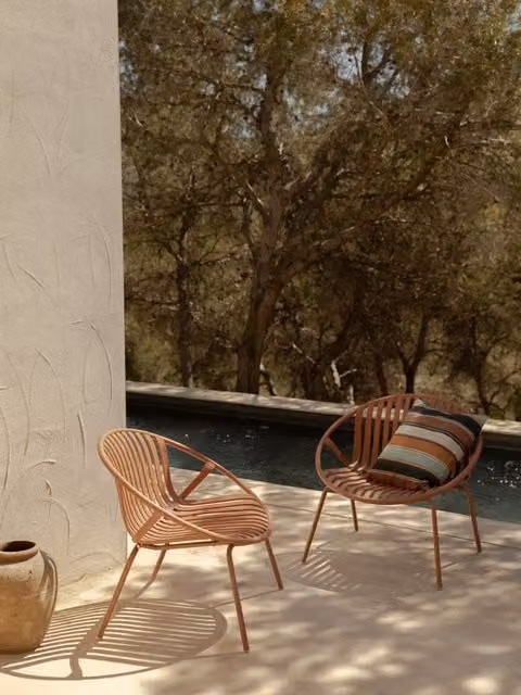 Set di 2 poltrone da giardino Barow Kenay Home colore terracotta