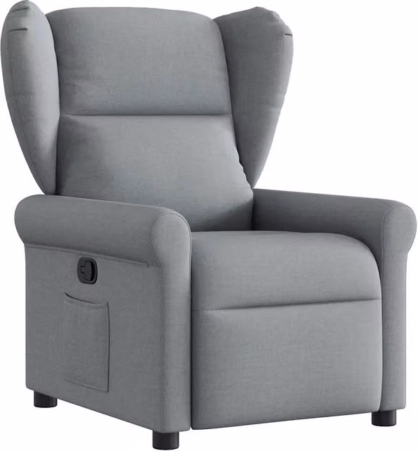 Poltrona | Sedia Relax Reclinabile in Tessuto Grigio Chiaro