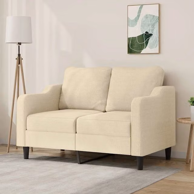 Divano a 2 Posti-Sofa 2 Posti Crema 120 cm in Tessuto 427463