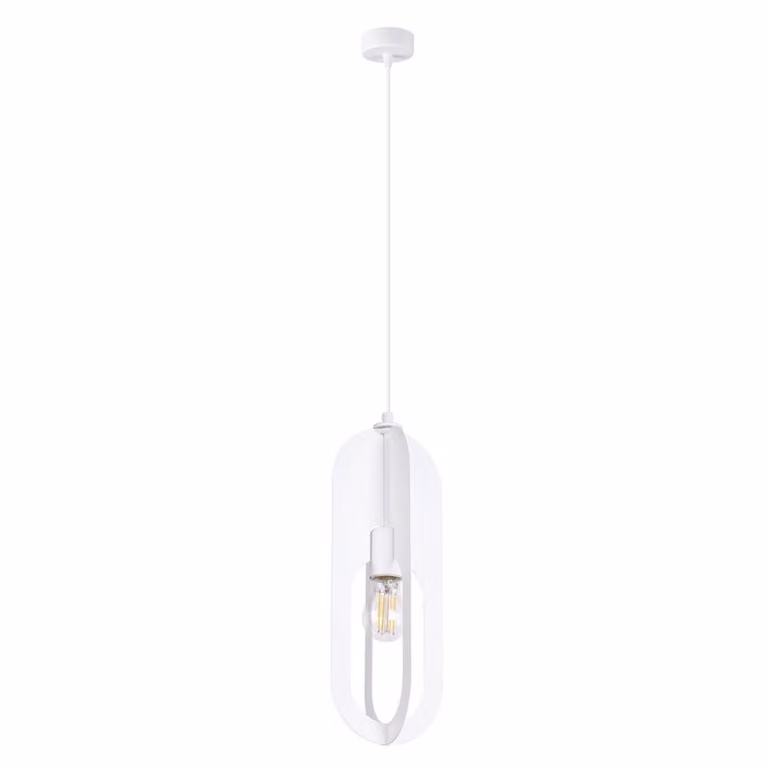 Lampada a sospensione NICUS 1 bianco 1xE27 15W acciaio 140x11x11cm Sollux Lighting