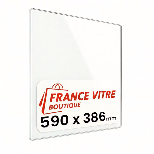 590 x 386 x 4 mm - Vetro per stufa a legna - vetro camino di ricambio - vetro per caminetto resistente al fuoco - France Vitre