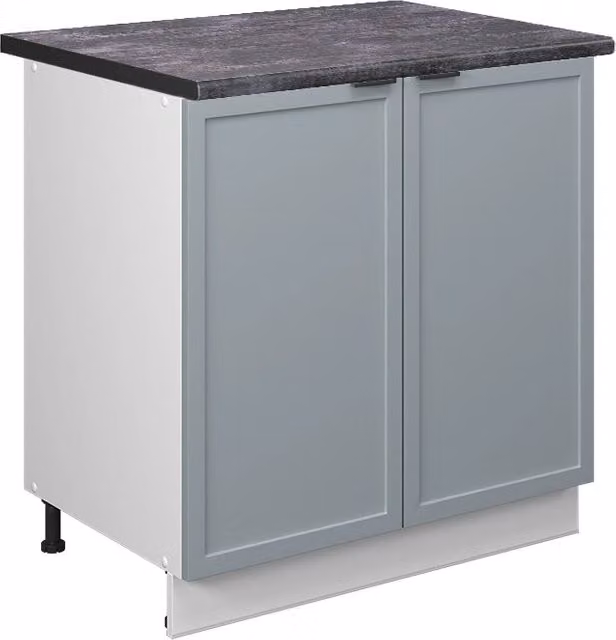 Mobiletto base cucina Fame-Line Blu-grigio chiaro/Bianco 80 cm piano di lavoro Antracite Vicco