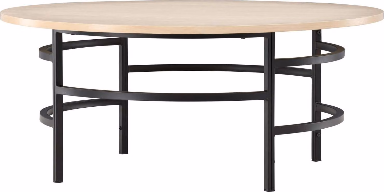 Tavolino FURNLUX Copenhagen Oak Und Black 100cm / Hauptfarbe: Beige / Dimensioni: 100 x 100 x 43 cm