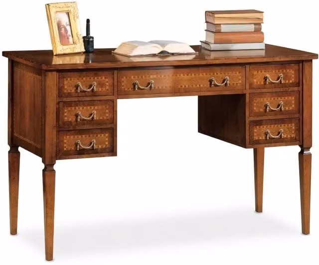 Scrivania Bassano con 7 cassetti in legno intarsiato Mobili 2G L: 120 cm, P: 60 cm, H: 80 cm – 1