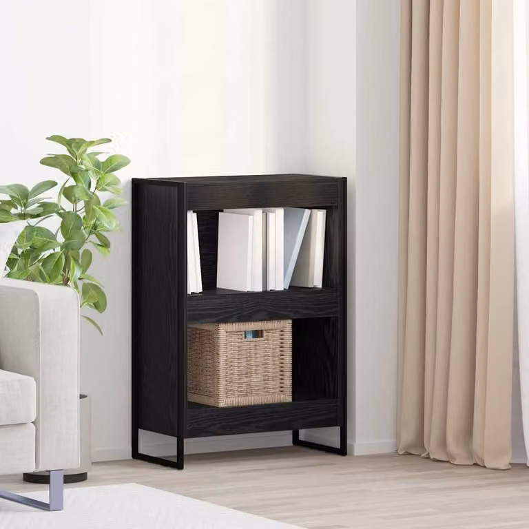 vidaXL Armadio per Libri in Stile Industrial Nero con MDF e Metallo L 60 cm, P 30 cm, H 86,5 cm