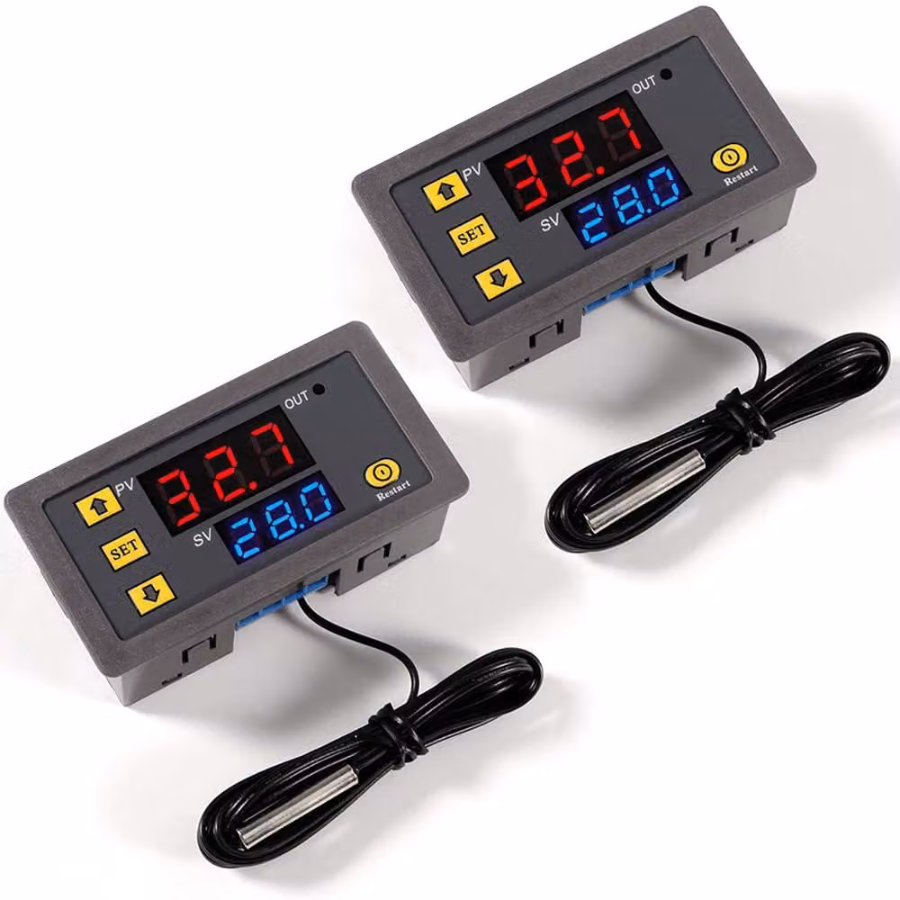 2 termostati digitali AC 110V-220V, con display LED da 20A e sonda di temperatura NTC 10K