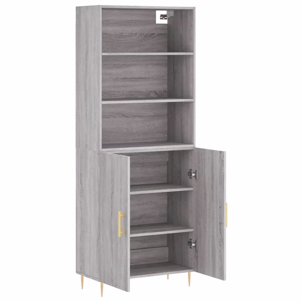 Mobile contenitore buffet e credenza moderno in legno rovere Sonoma e grigio, H 69,5 cm x L 180 cm x P 34 cm – 2