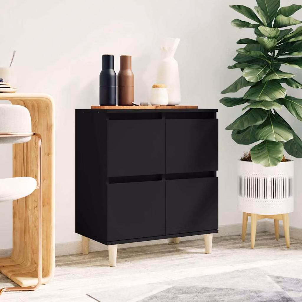 Credenza vidaXL in legno multistrato nero e beige per soggiorno o sala da pranzo L: 60 cm, P: 35 cm, H: 70 cm