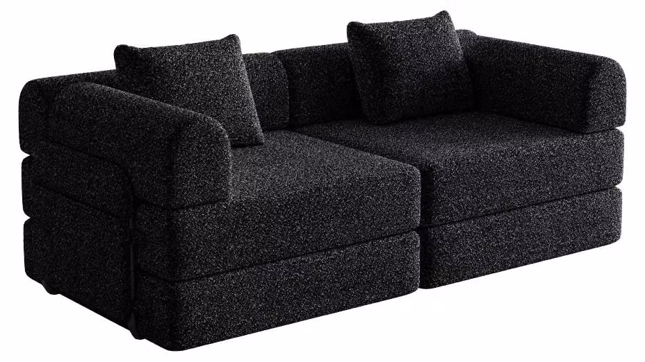 Divano letto in chenille 2-in-1 - Divano letto - Divano trasformabile - Divano relax - Divano a scomparsa - Con spazio contenitivo nelle braccioli