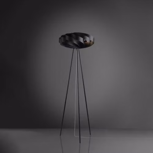 Piantana Moderna Polilux ® Nero E Metallo 1 Luce E27