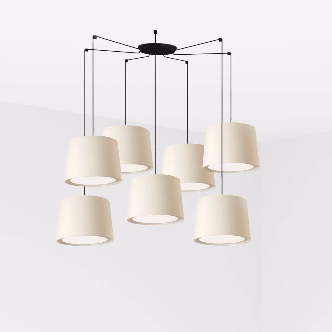 Faro Conga Nero Lampada a sospensione Ø500*350*Ø450 Lampade Bianche