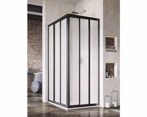 Un lato della cabina doccia RAVAK Supernova ASRV3-90 198 nero+Pearl 15V703R211