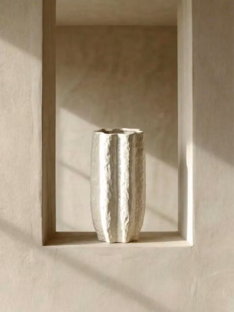 Vaso Deep in gres bianco Kenay Home