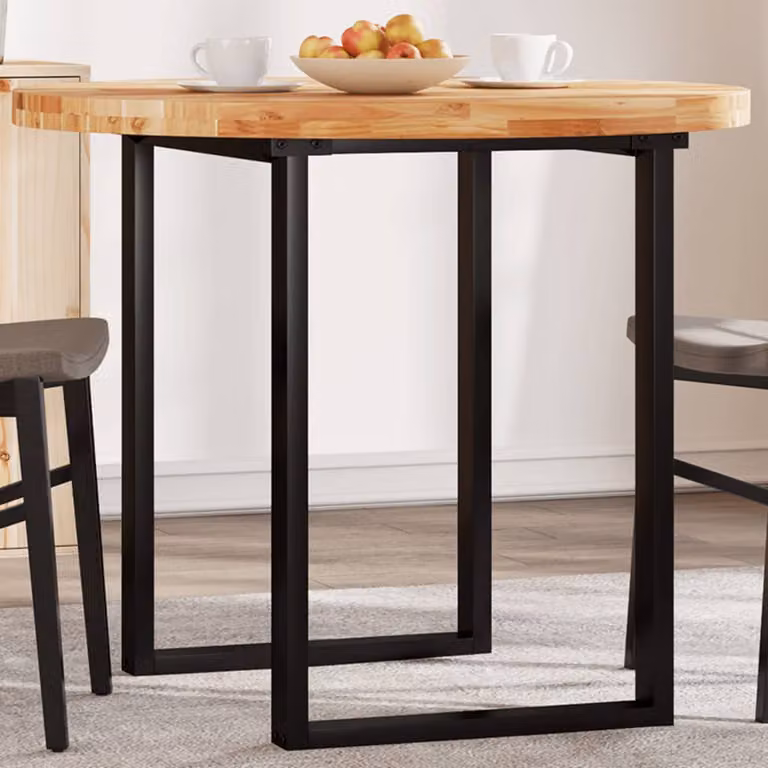 vidaXL Piano Tavolo Rotondo in Legno di Acacia Oliato, Marrone, Ø 90 cm, H 4 cm