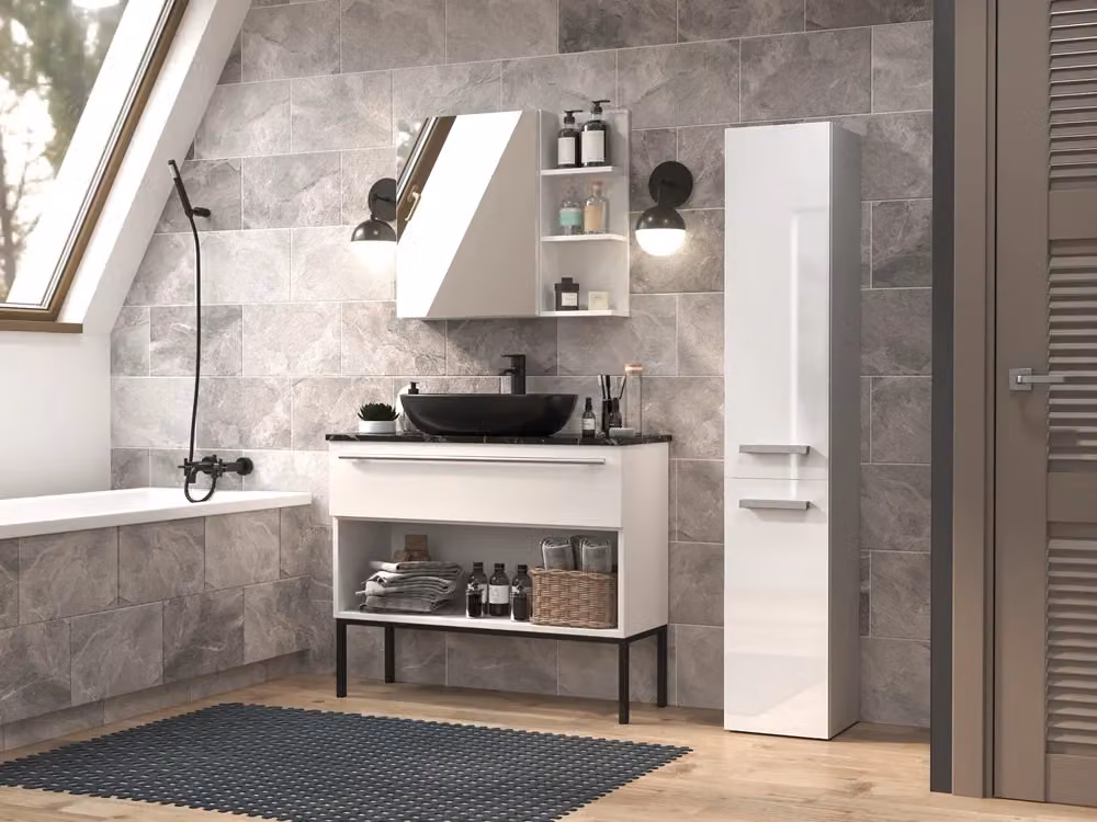 Colonna bagno NEL II bianco lucido H 174 x L 30 x P 31 cm – 2