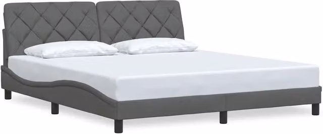 Letto matrimoniale | Letto per adulti | Giroletto senza Materasso Grigio Scuro 180x200 cm Tessuto