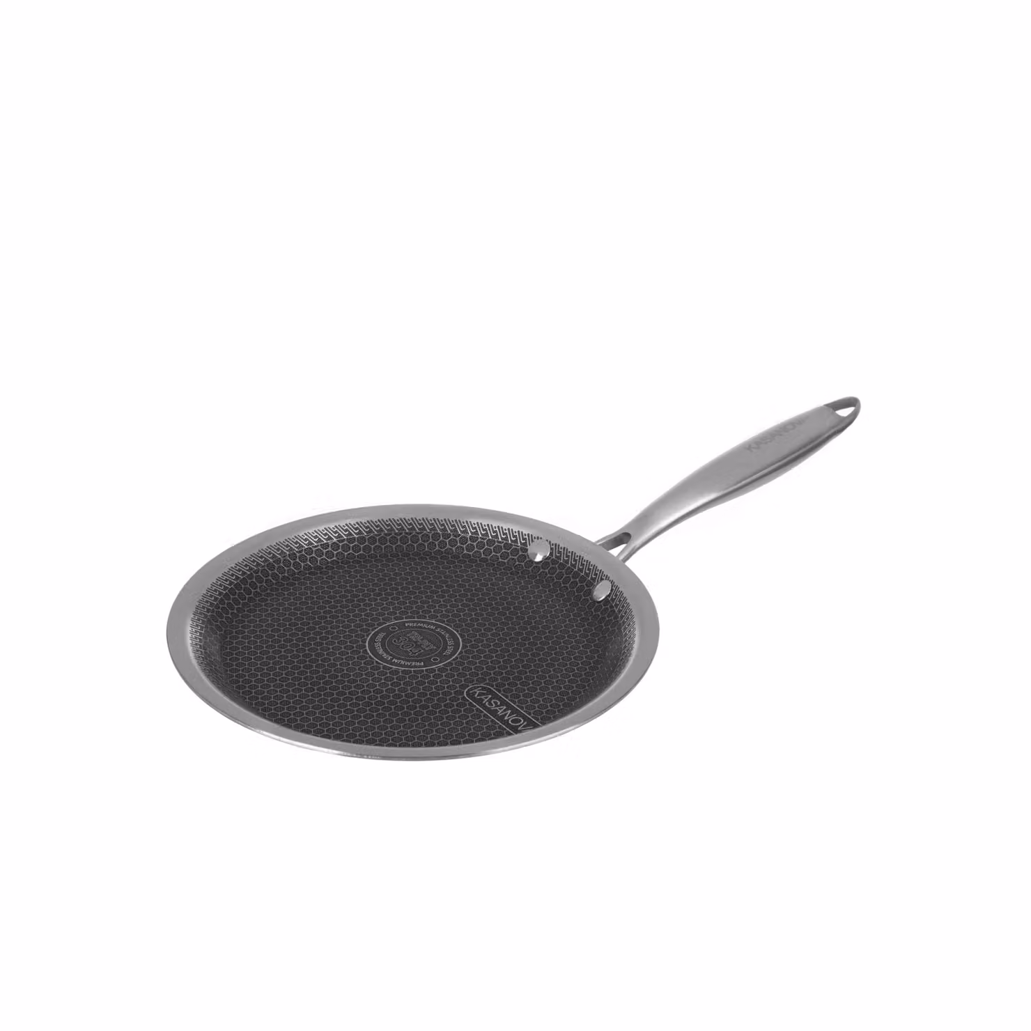 Crepiera Kasanova in acciaio inox e alluminio con struttura a 3 strati Tri-Ply, Diametro: 24 cm, Colore: Argento – 2