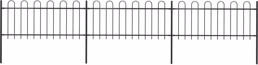 Maison Exclusive - Recinzione da Giardino con Parte Superiore ad Anello in Acciaio 537x80 cm Nera