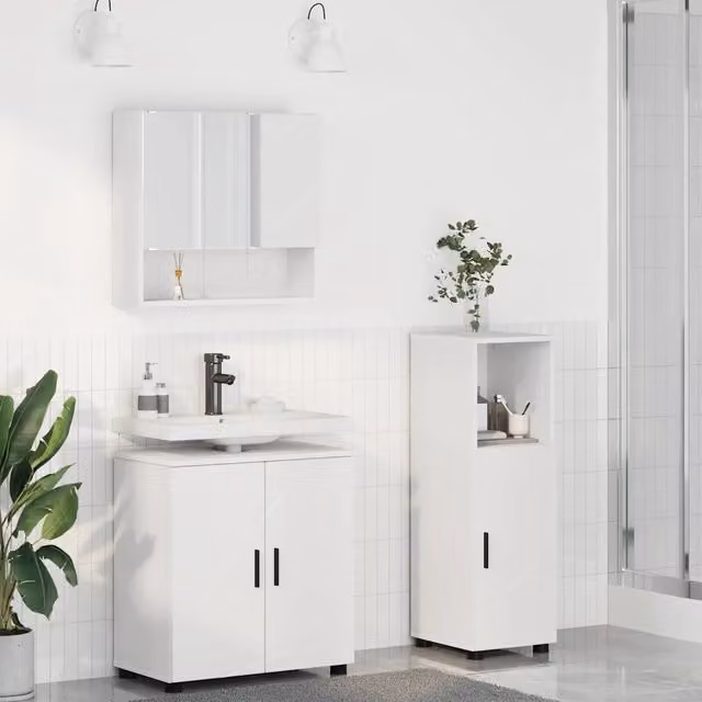 Set di mobili per il bagno 3 pz Bianco 61 x 35 x 64 cm 3392943