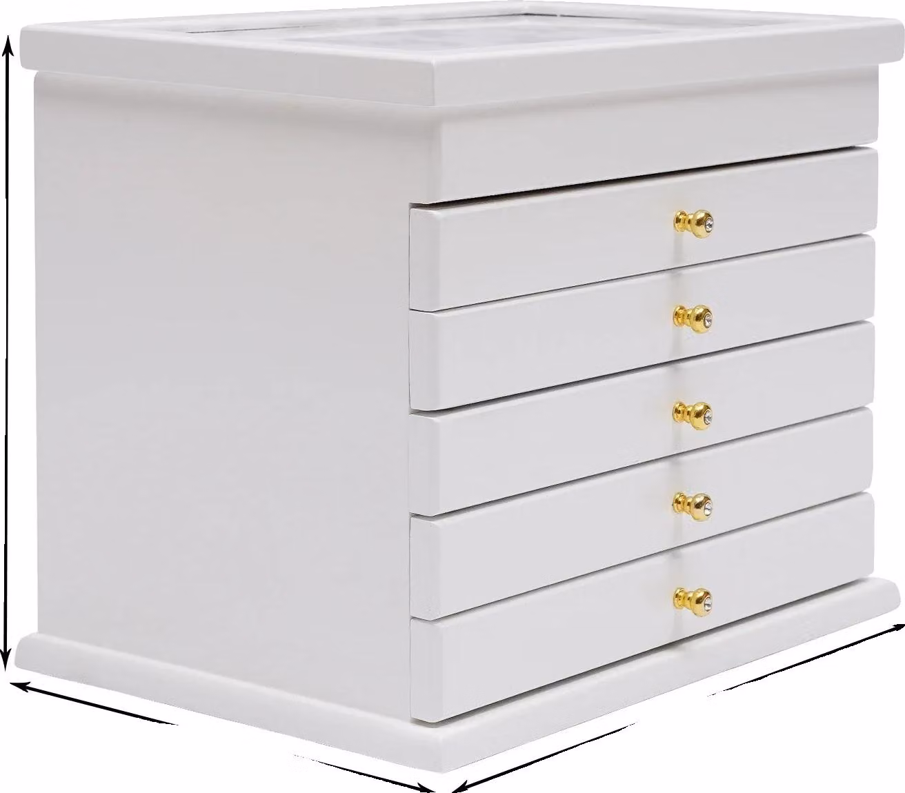 Portagioie, 6 scomparti, design elegante, BIANCO