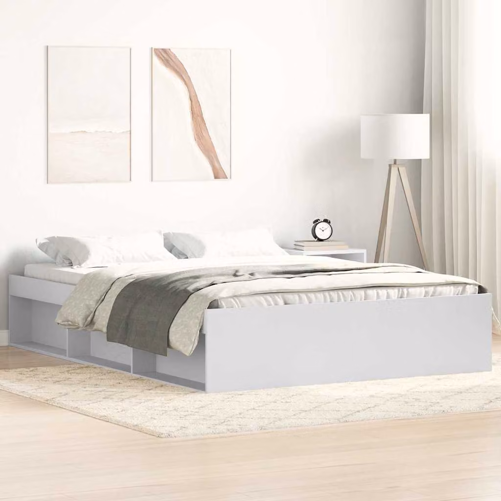 Giroletto vidaXL Bianco in Legno e MDF L: 120 cm, P: 200 cm, H: 35 cm