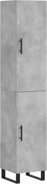 Mobile contenitore moderno grigio per cucina e soggiorno con ante e ripiani interni L: 34,5 cm, P: 34 cm, H: 180 cm – 1